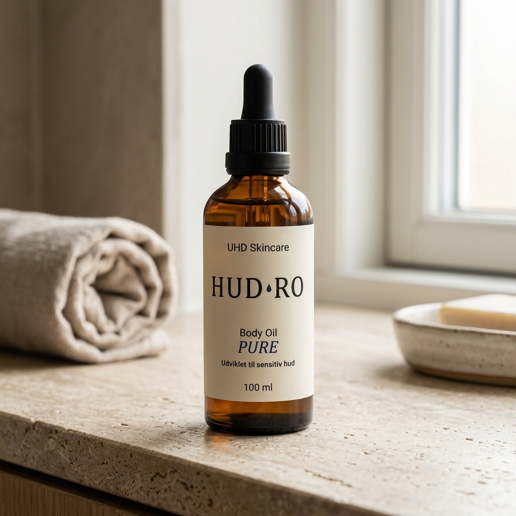 HUD·RO Pure – Parfumefri kropsolie til tør og sensitiv hud