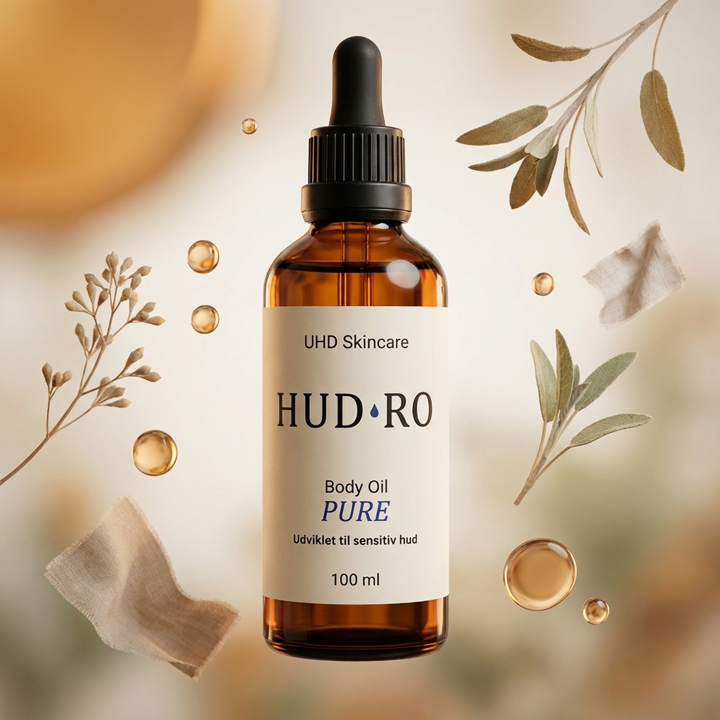 HUD·RO Pure – Parfumefri kropsolie til tør og sensitiv hud